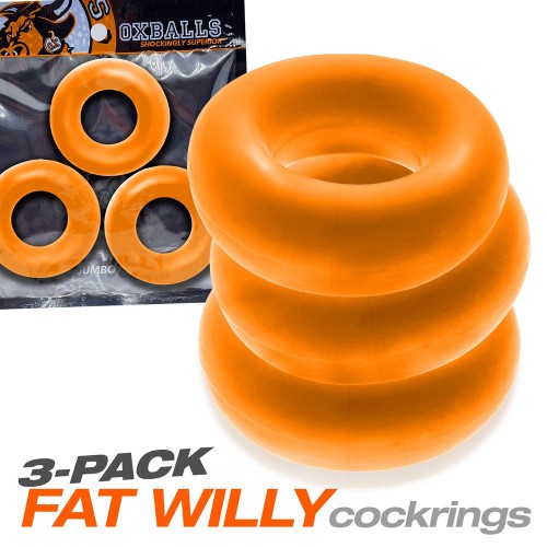 Oxballs Fat Willy Pack de 3 Anillos para el Pene Jumbo Naranja