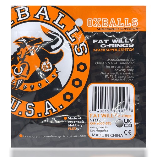 Oxballs Fat Willy Pack de 3 Anillos para el Pene Jumbo Naranja