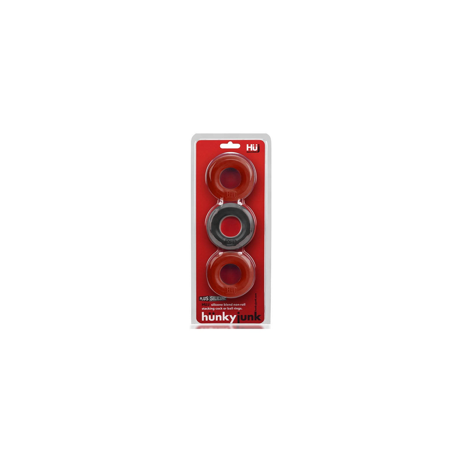 Hunkyjunk HUJ3 C-Ring 3-Pack Cherry/Tar Ice