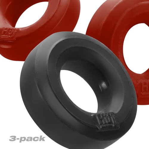 Paquete de 3 C-Rings Hunkyjunk HUJ3 Cherry/Tar Ice