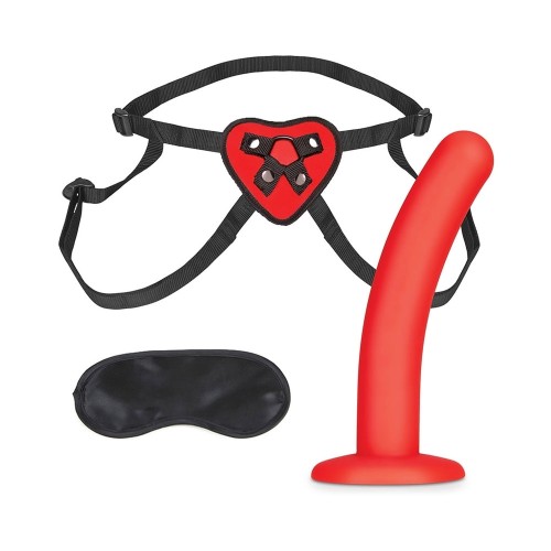 Lux Fetish Red Heart Strap-On Harness and Dildo