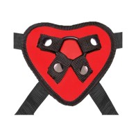 Lux Fetish Red Heart Strap-On Harness and Dildo