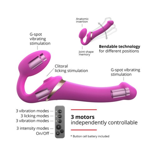 Strap-On-Me Strap-On Flexible Recargable Control Remoto Fucsia