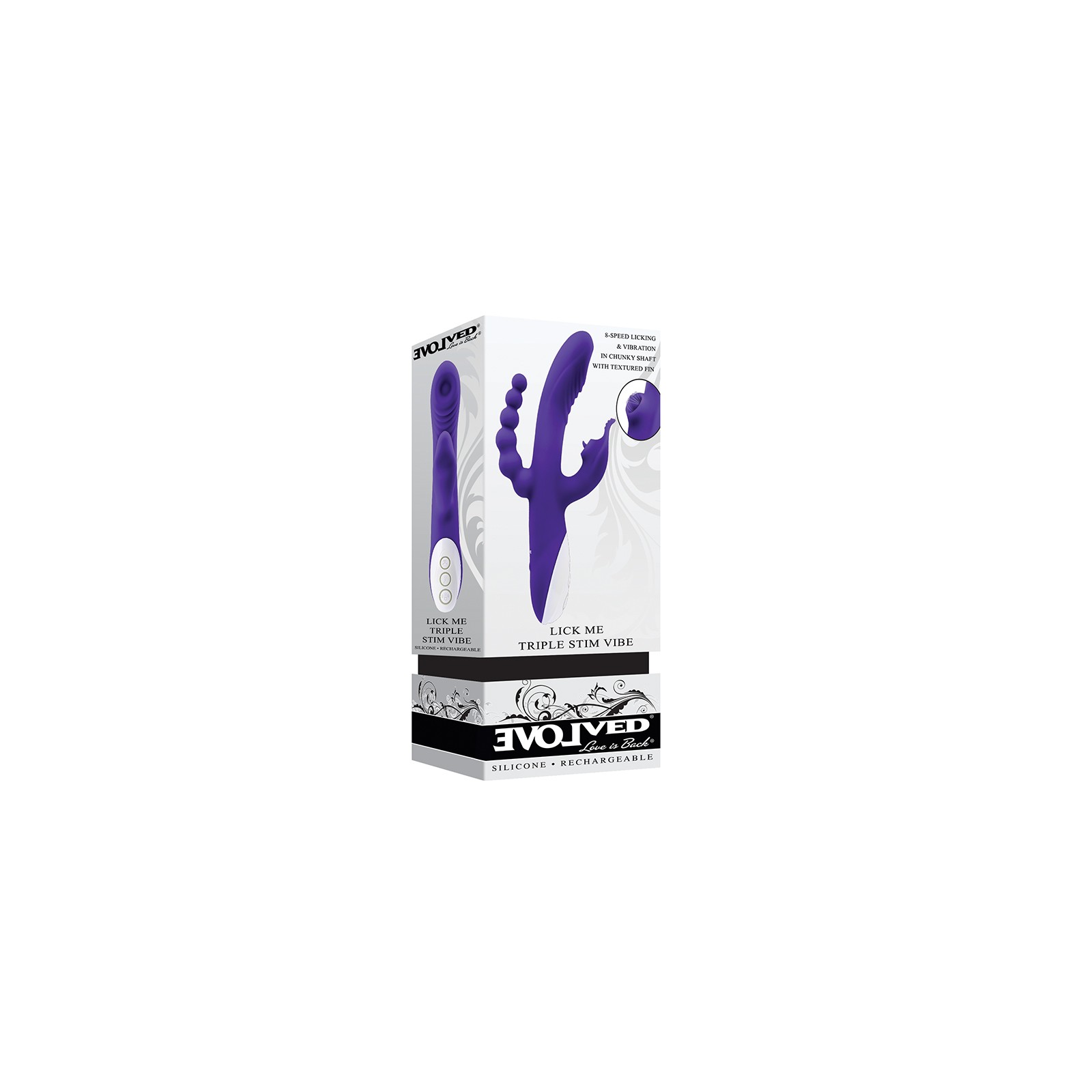 Vibrador Dual de Entrada y Triple Estimulación Evolved Lick Me