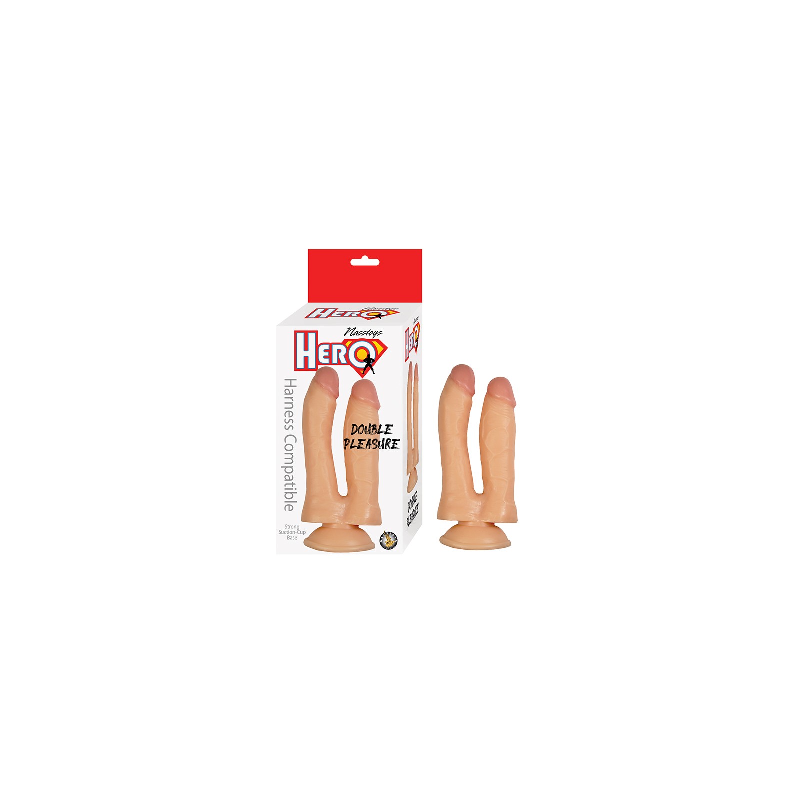 Hero Double Pleasure Dual Dildo Silicone White