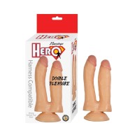 Hero Double Pleasure Dual Dildo Silicone White