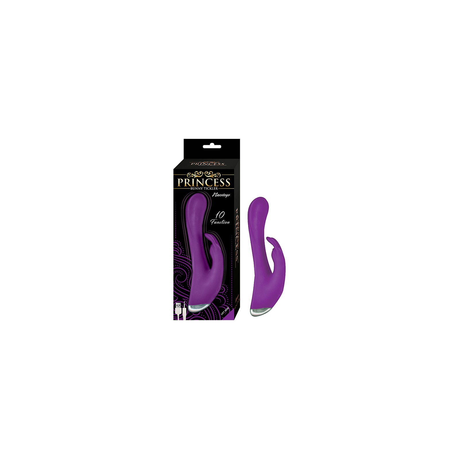 Princess Bunny Tickler Dual Stimulator Silicone Purple