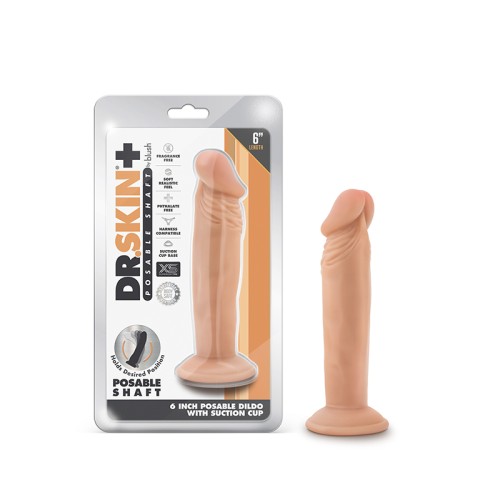 Dr. Skin Plus 6in Posable Dildo Beige for Enhanced Pleasure