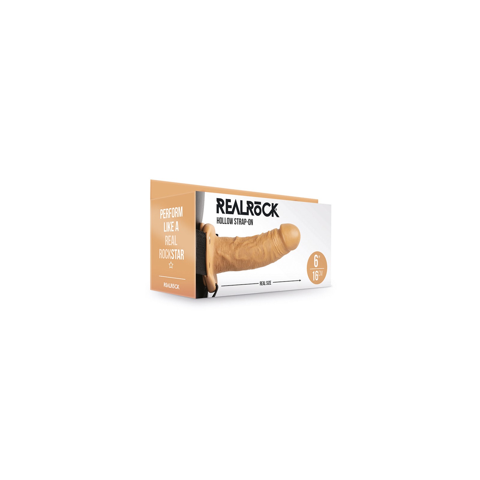 Strap-On Hueco RealRock Realista 6 in. Beige