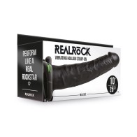 Strap-On Hueco Vibrador Realista RealRock de 10 Pulgadas Negro