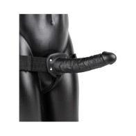 RealRock Realistic 10 in. Vibrating Hollow Strap-On Black