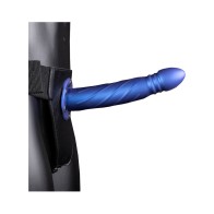 Ouch Twisted Hollow Strap-On 8 in Metallic Blue