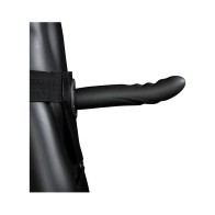 Ouch! Textured Curved 8 in. Hollow Strap-On Black