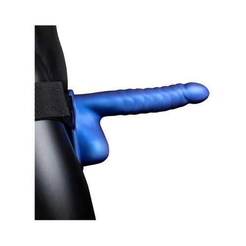 Ouch! Strap-On Hueco Ribeteado de 8 in. Azul