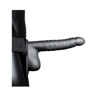 Ouch! Ribbed 8 in. Hollow Strap-On with Balls