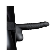 Ouch! Ribbed Hollow Strap-On - Black