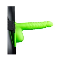 Ouch! Ribbed Glow-in-the-Dark Hollow Strap-On