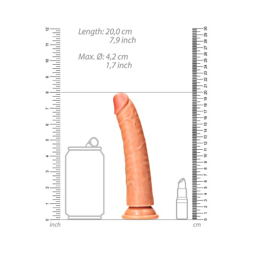 RealRock Dildo Realista Slim de 7 in. con Succión Beige