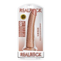 Dildo Realista Slim 8 Pulgadas con Ventosa Tan