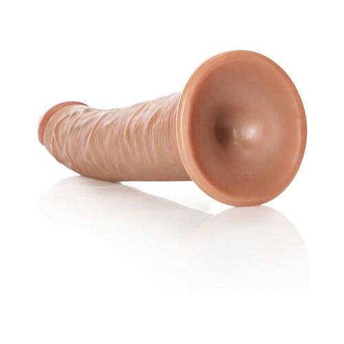 RealRock Realistic 8 Inch Slim Dildo with Suction Cup Tan