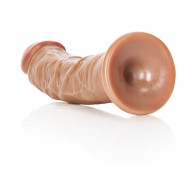 RealRock Curved Dildo with Suction Cup 6 in Tan