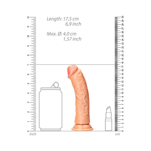 RealRock Curved Dildo with Suction Cup 6 in Tan