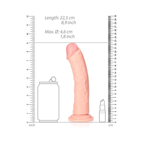 RealRock 8 in. Curved Dildo With Suction Cup - Beige