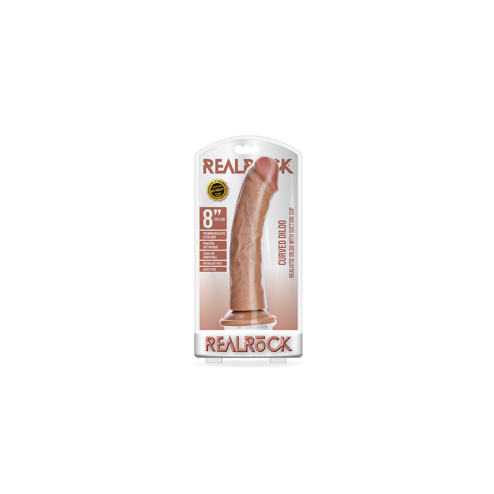 Dildo Curvado RealRock de 8 Pulgadas