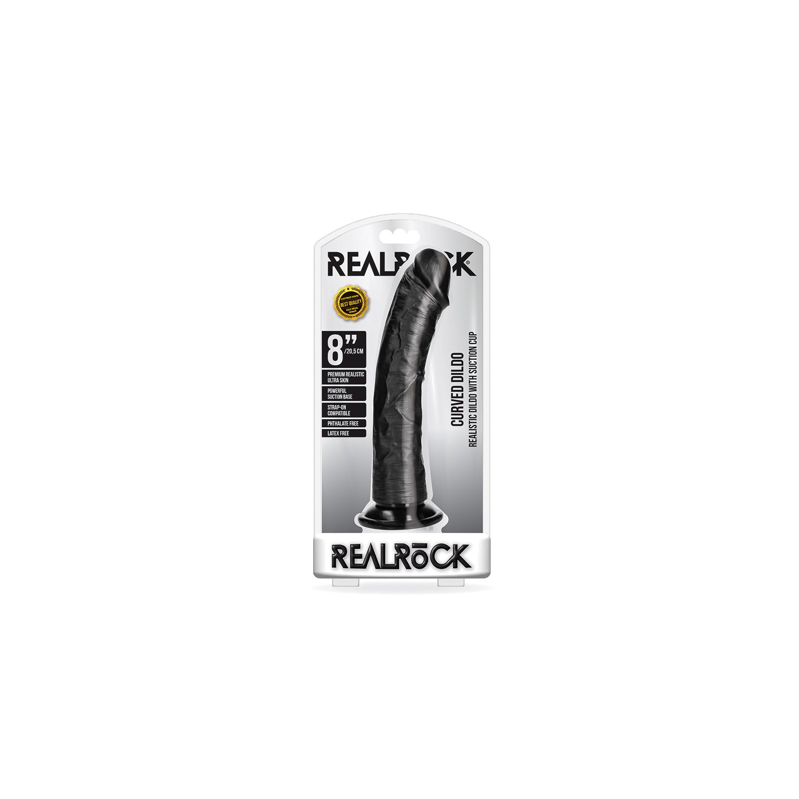 RealRock 8 in Curved Dildo with Suction Cup