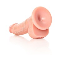 Dildo Curvado RealRock Realista de 6in con Testículos