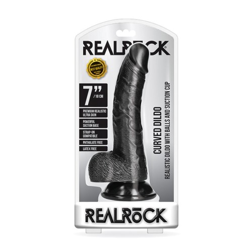 Dildo RealRock Realista Curvo de 7 Pulgadas con Ventosa