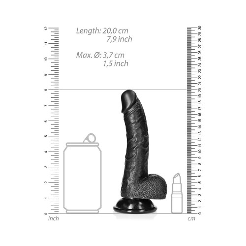 Dildo RealRock Realista Curvo de 7 Pulgadas con Ventosa