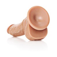 RealRock Dildo Curvado Realista de 8 Pulgadas con Ventosa