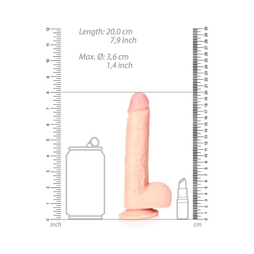 RealRock 7 in. Straight Dildo with Balls - Realistic Feel