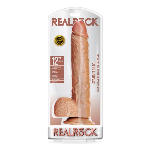 Dildo Realista RealRock de 12 in. con Testículos y Ventosa