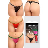 Fantasy Lingerie Vibes Set de Tanga de Encaje Trippy Vibes 3 Piezas