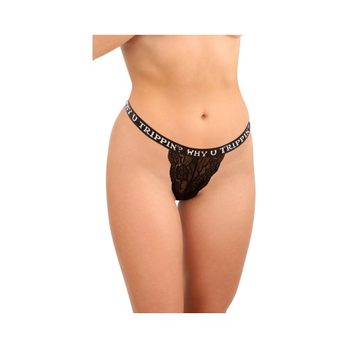 Fantasy Lingerie Vibes Set de Tanga de Encaje Trippy Vibes 3 Piezas