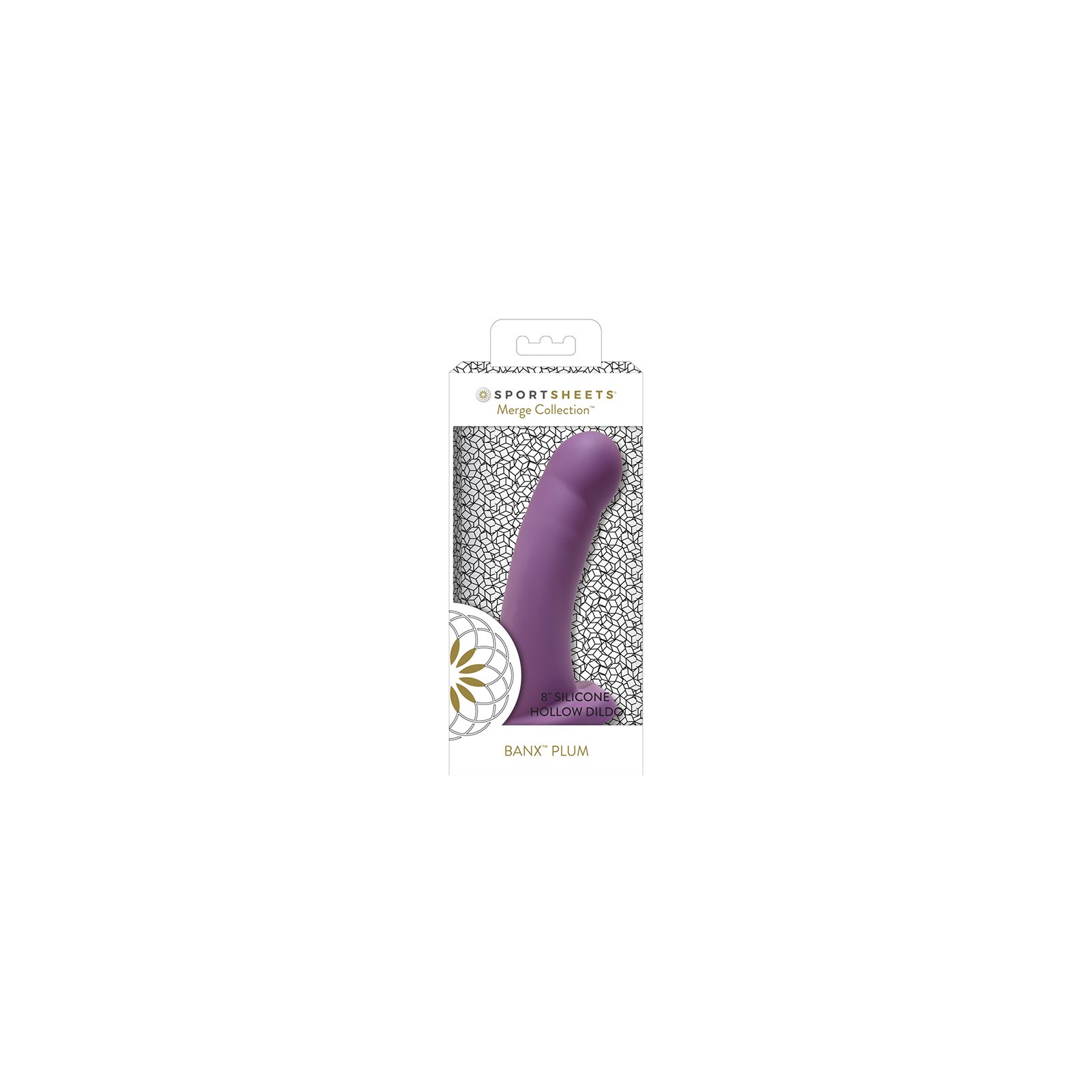 Sportsheets Merge Banx 8 Inch Hollow Dildo Plum - Safe Silicone Fun