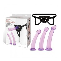 Lux Fetish Size Up Pegging Training Set - 3-Piece Dildo & Harness