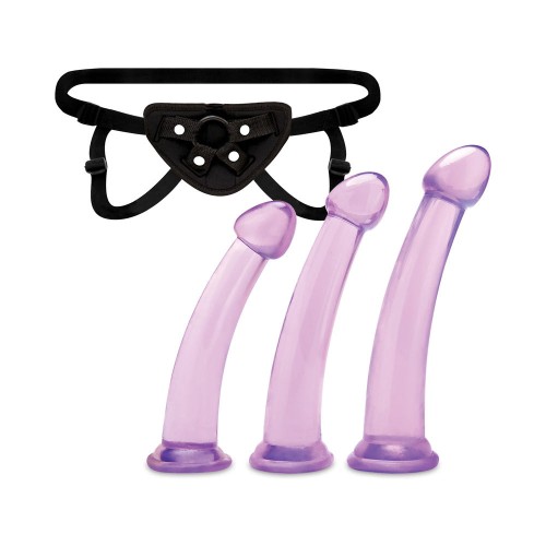 Lux Fetish Size Up Pegging Training Set - 3-Piece Dildo & Harness