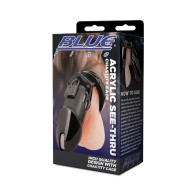 Blue Line Acrylic Chastity Cage Black