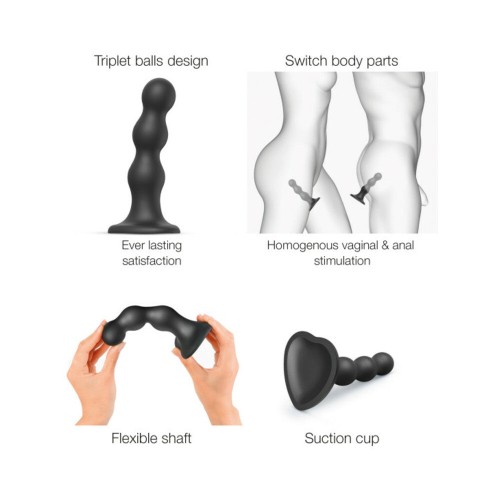 Plug Dildo Híbrido Strap-On-Me Bolas Negras XL