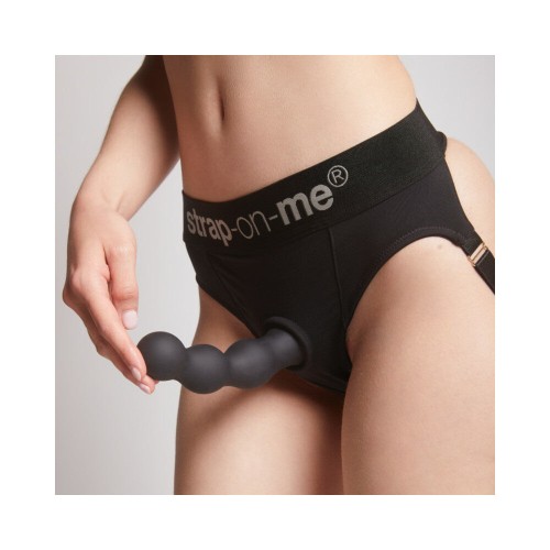 Strap-On-Me Hybrid Dildo Plug Balls Black XL