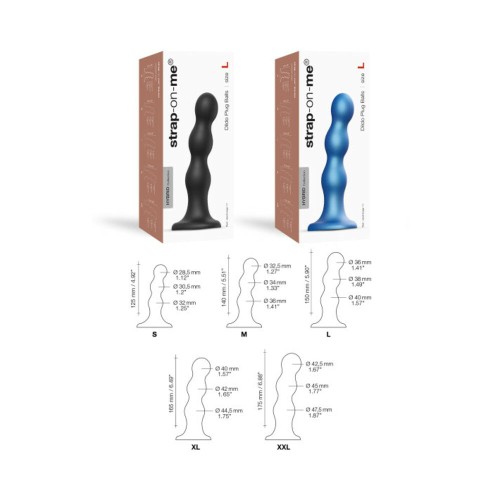 Strap-On-Me Colección Híbrida Dildo Plug Bolas Silicona Azul Metálico XL