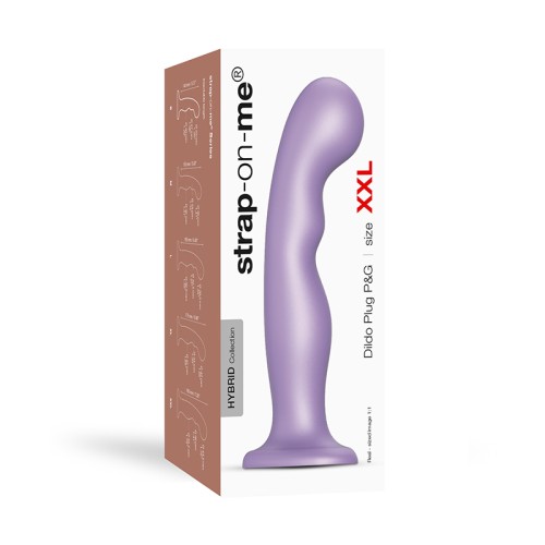 Plug Dildo Híbrido de Silicona Strap-On-Me - Lila Metálico XXL