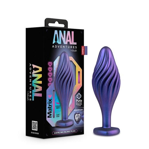 Anal Adventures Matrix Silicone Bling Plug Sapphire