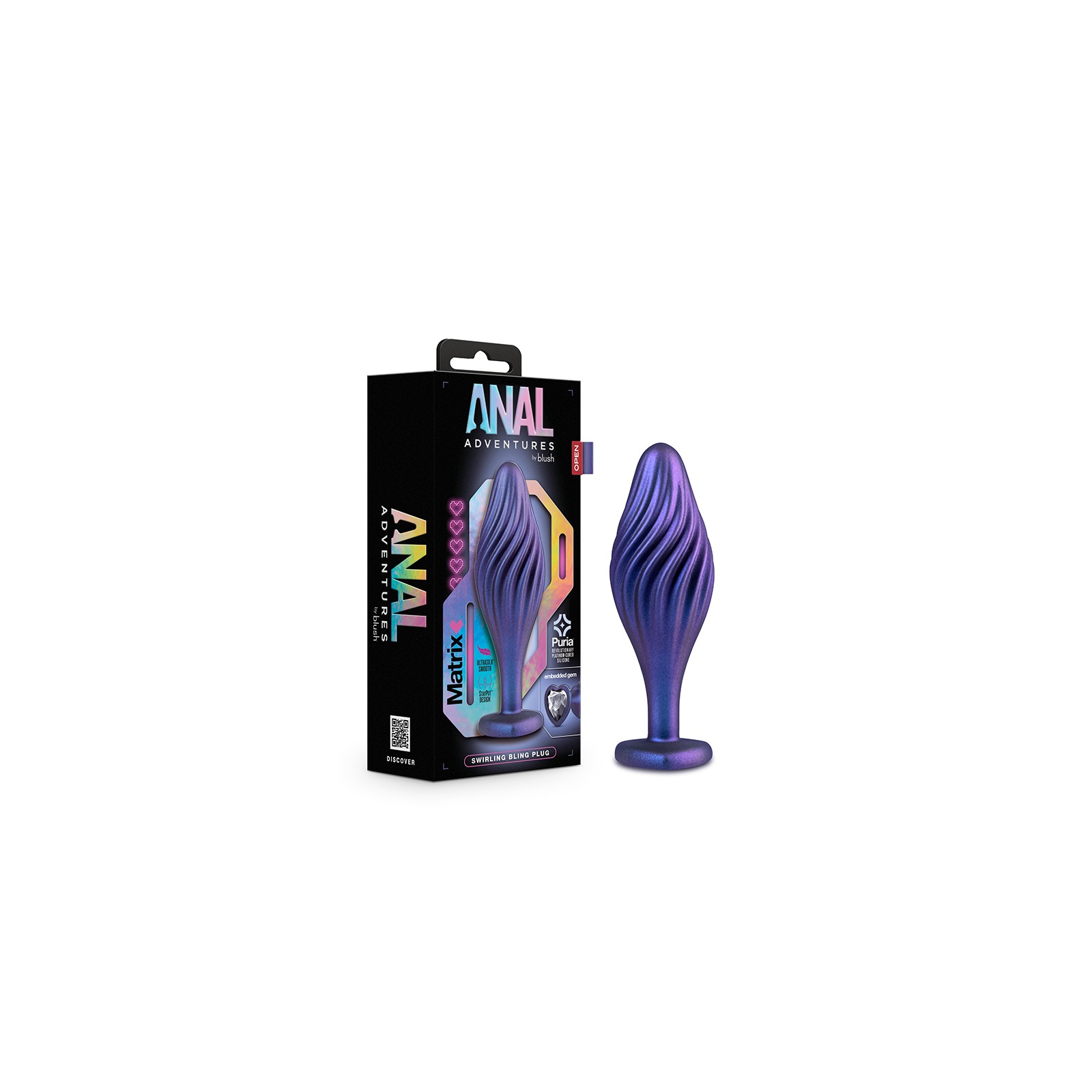 Anal Adventures Matrix Plug De Silicona Con Brillo Zafiro