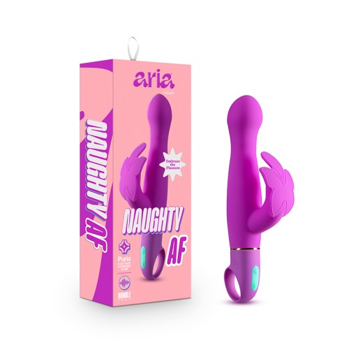 Aria Naughty AF Vibrador de Silicona Doble Estimulación Ciruela - Poderoso e Impermeable