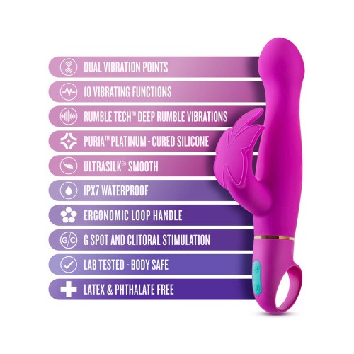 Aria Naughty AF Silicone Dual Stimulation Vibrator Plum - Powerful and Waterproof