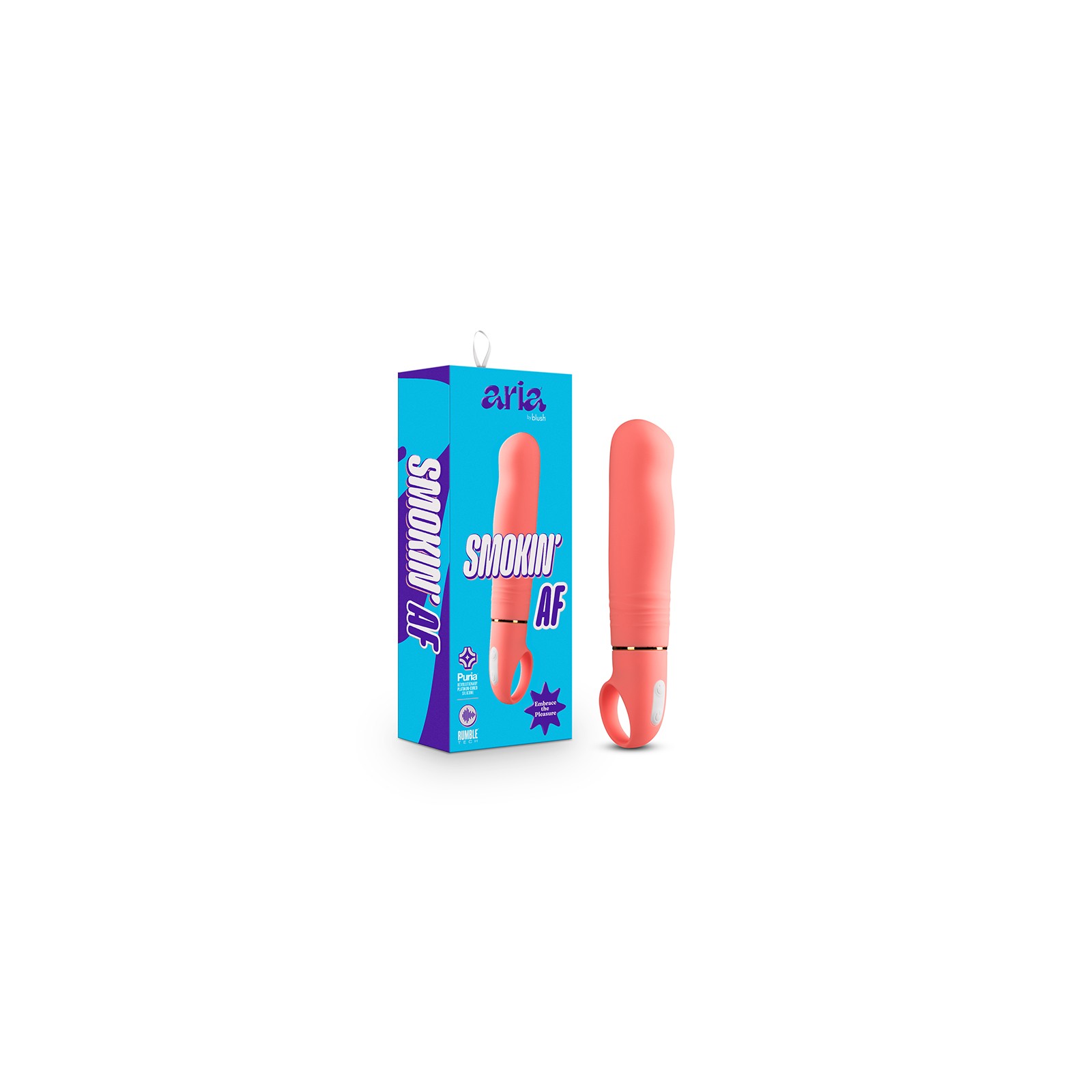 Aria Smokin AF Silicone Vibrator Coral